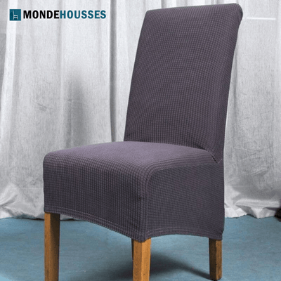 Housse de chaise élastique adaptable aux longs dossiers. - mondehousses