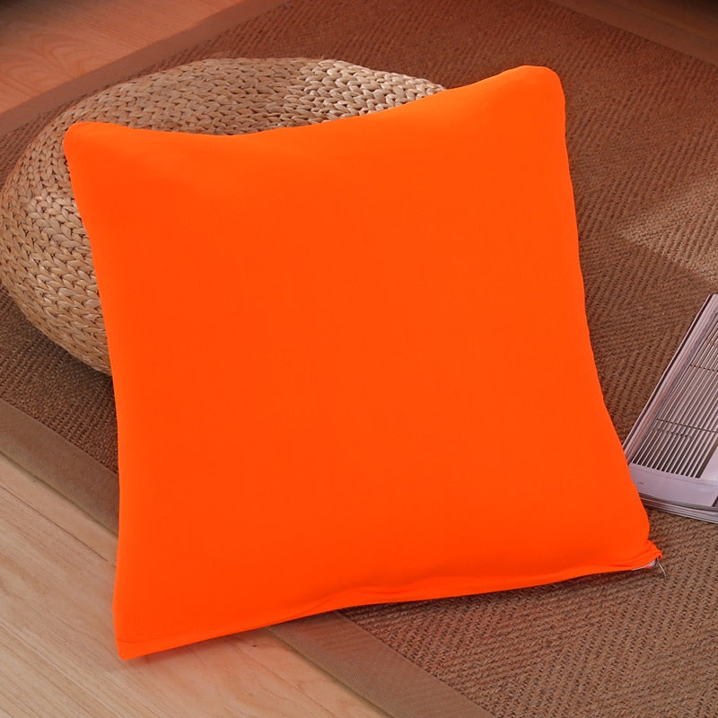 Deux pièces - housses extensibles de coussin - Orange 45 cm x 45 cm - mondehousses
